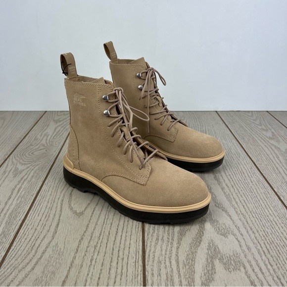 Sorel Women's Hi-Line Lace Boot US8 Canoe / Tawny Buff $185 - Picture 1 of 8